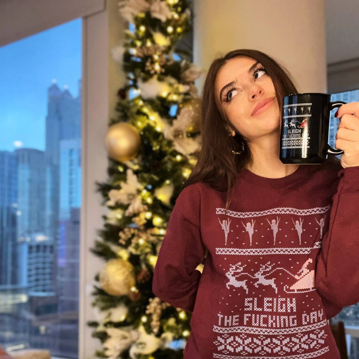 Zoe Roe Sleigh the Day Mug