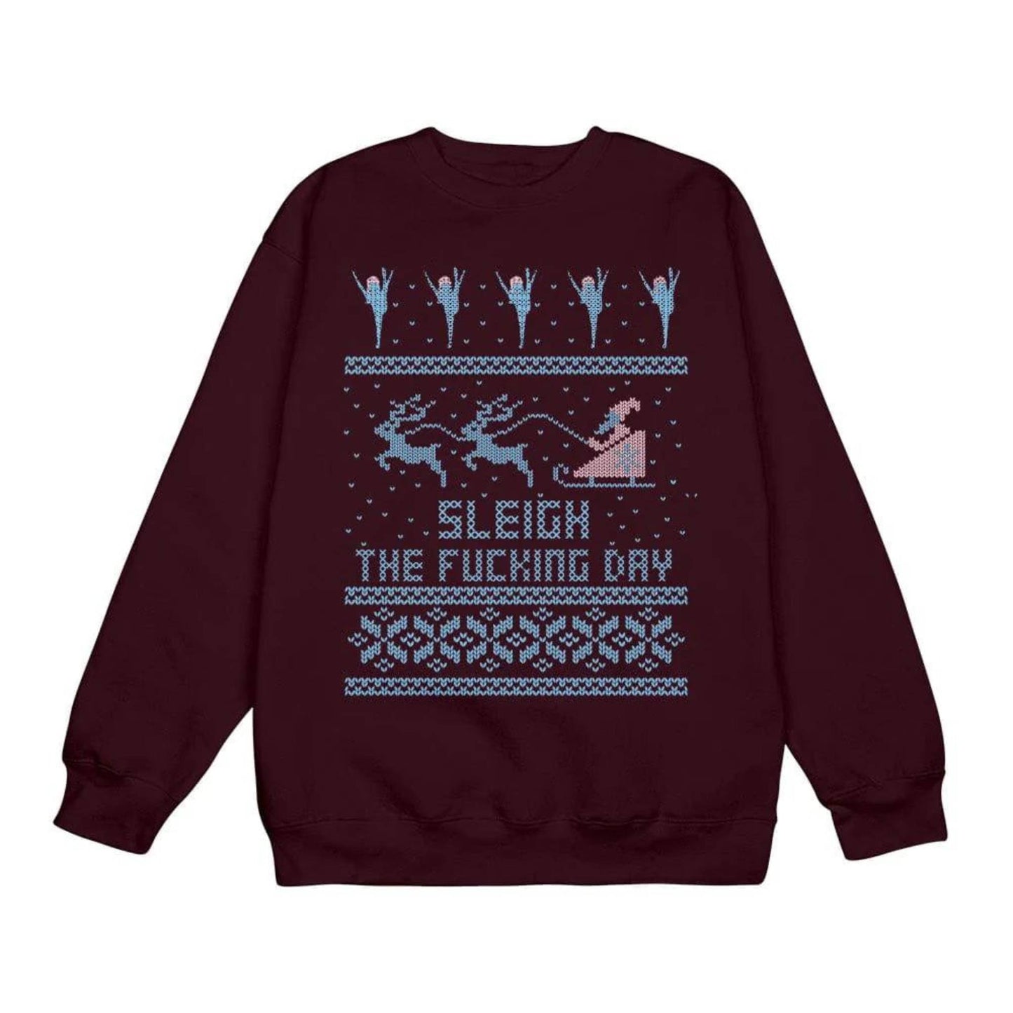 Zoe Roe Holiday Crewneck Sweatshirt Maroon